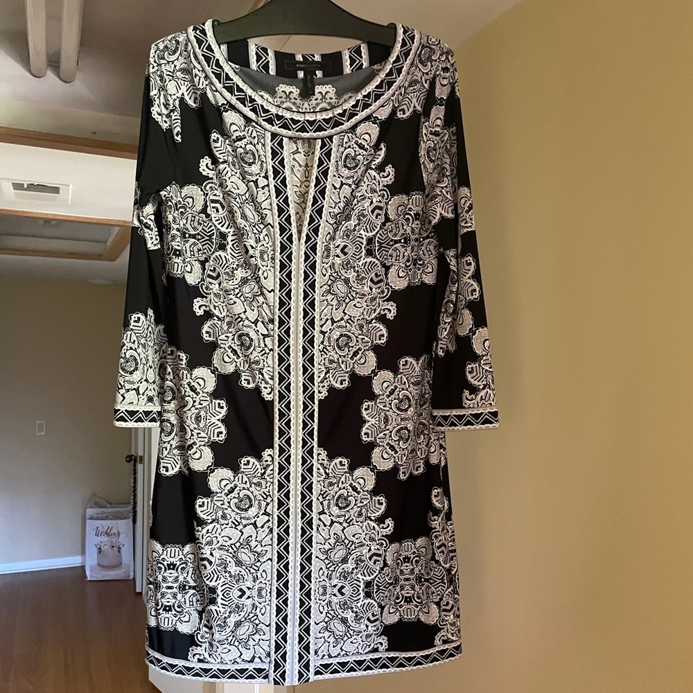 BCBG black and white mini dress